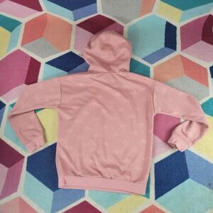 Adidas Originals Pink Monogram Trefoil Logo Pullover Hoodie Womens Small